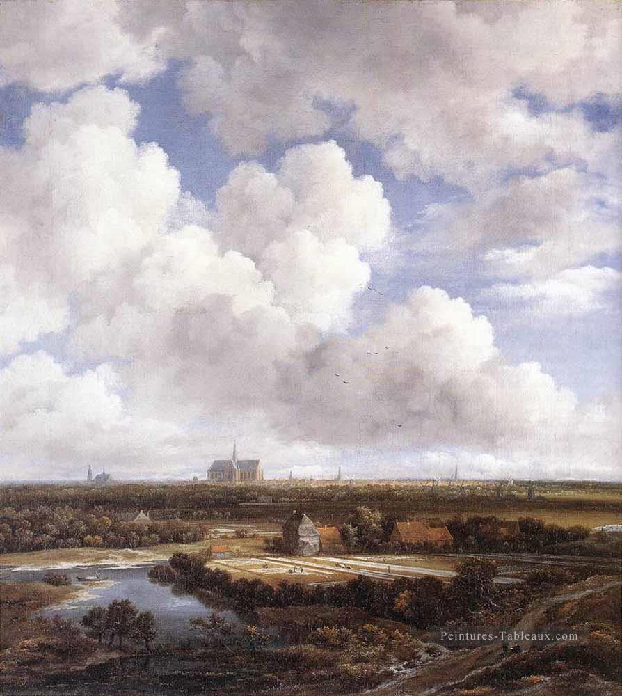 Vue de Haarlem avec des décolorations Jacob Isaakszoon van Ruisdael Peintures à l'huile